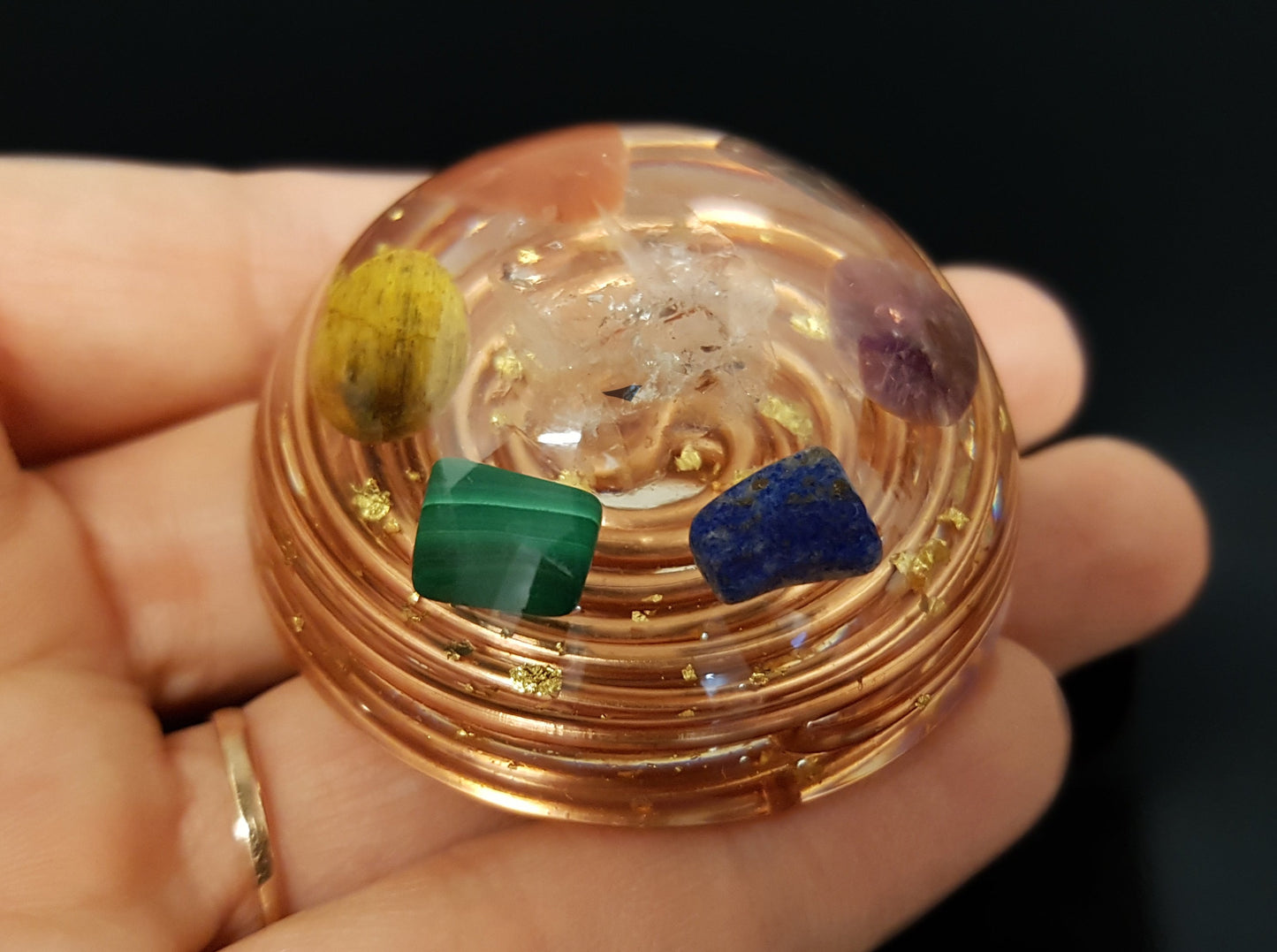 Pocket Orgonite orgone dome - 7 chakra healing, charging, Reiki infused, programmed and activated