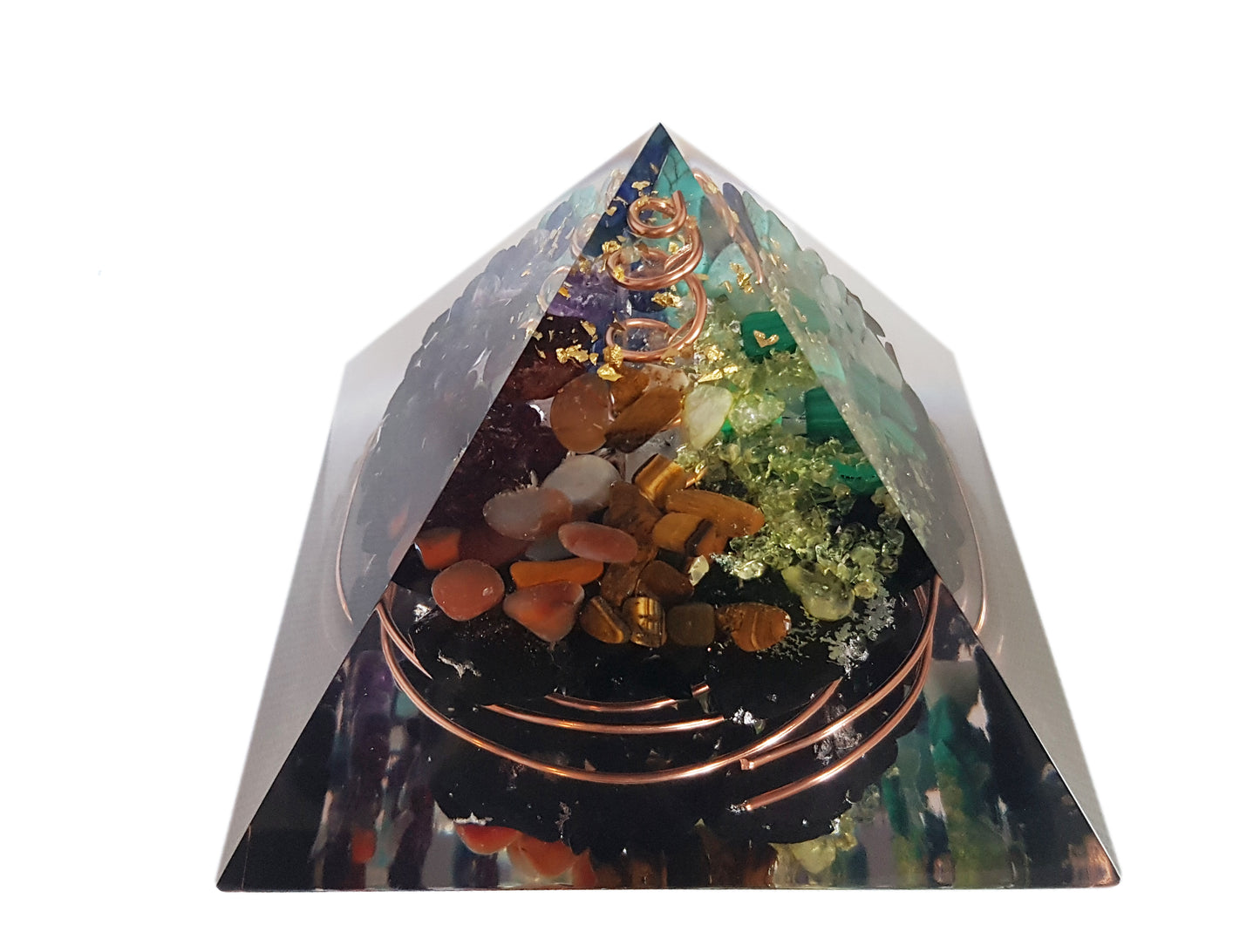 Orgonite orgone Pyramid, Money wealth and luck attraction Magnet - 7 chakra, Reiki, rainbow pyramid, money amulet, enchanted
