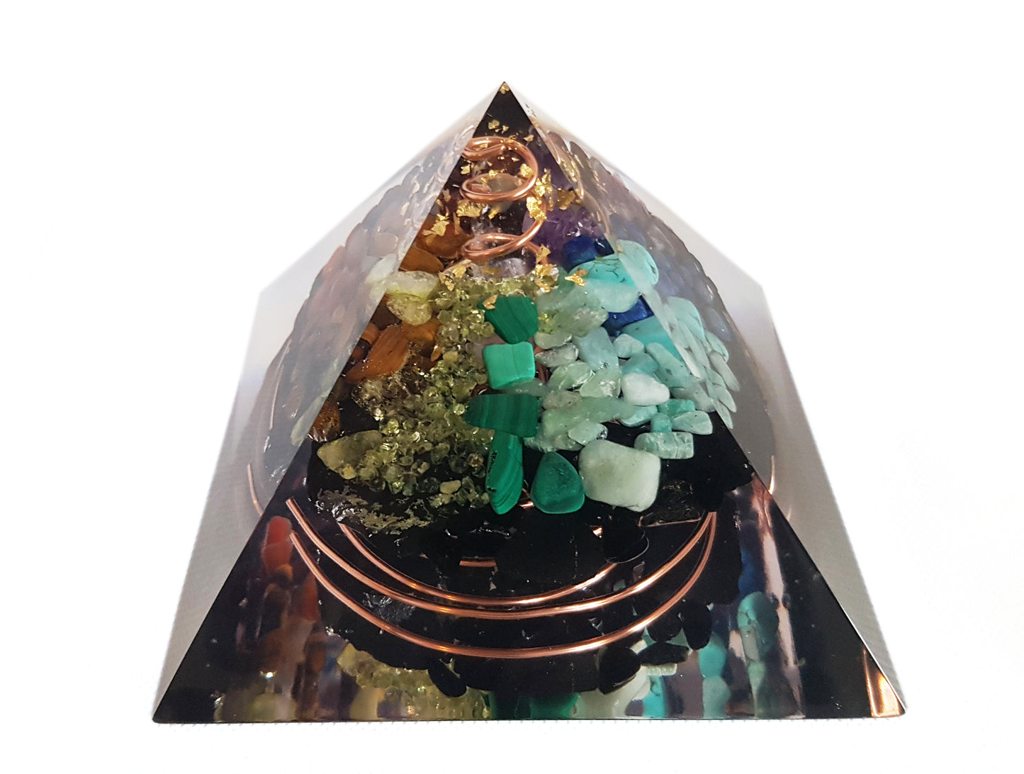 Orgonite orgone Pyramid, Money wealth and luck attraction Magnet - 7 chakra, Reiki, rainbow pyramid, money amulet, enchanted