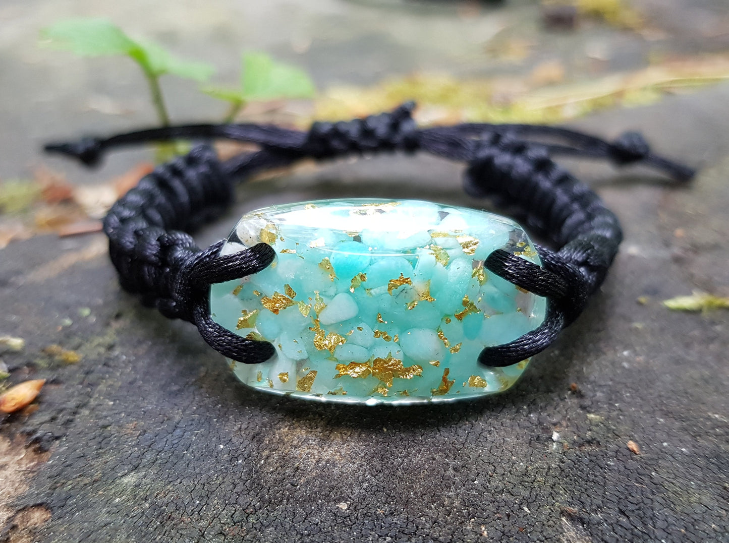 Pulsera Orgonita Orgone, amazonita, oro de 24k, talismán programado y activado, chakra del tercer ojo, curación reiki