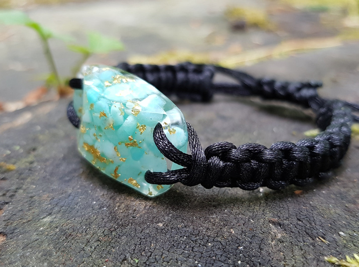 Pulsera Orgonita Orgone, amazonita, oro de 24k, talismán programado y activado, chakra del tercer ojo, curación reiki