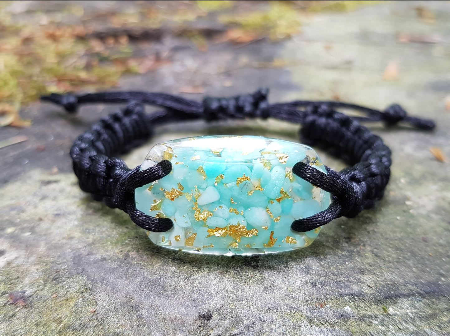 Pulsera Orgonita Orgone, amazonita, oro de 24k, talismán programado y activado, chakra del tercer ojo, curación reiki