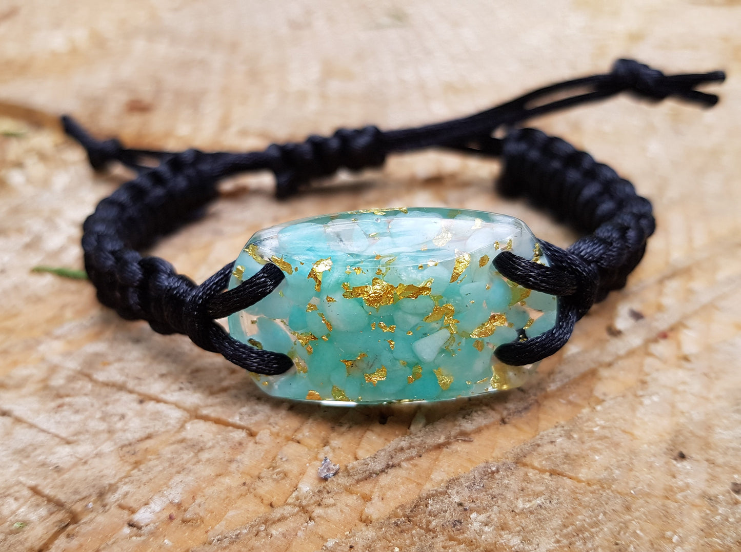 Pulsera Orgonita Orgone, amazonita, oro de 24k, talismán programado y activado, chakra del tercer ojo, curación reiki