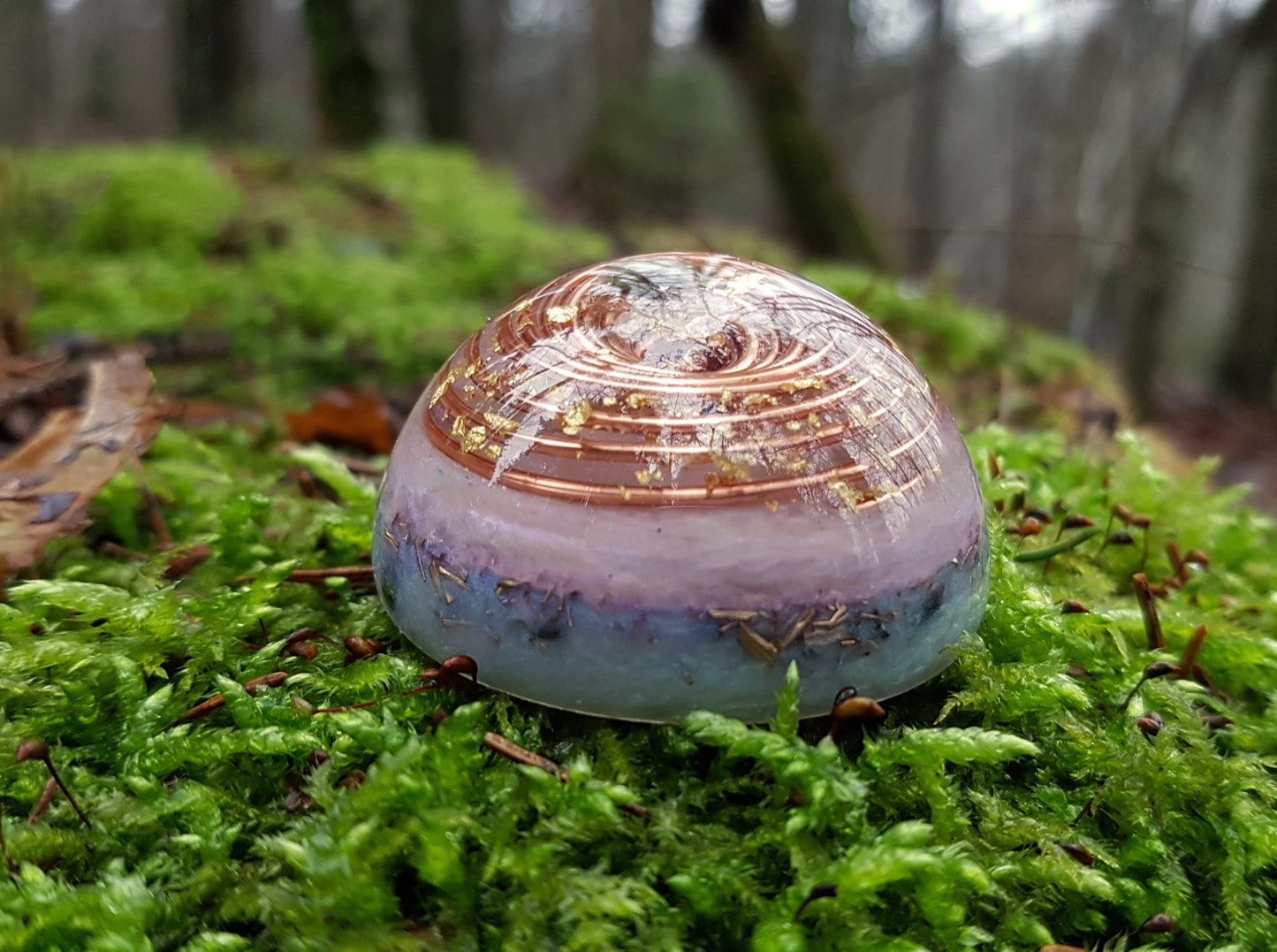 Orgonite dome, Most powerful combination, Diamonds, Herkimer, Moldavite, tourmaline, vortex, brass