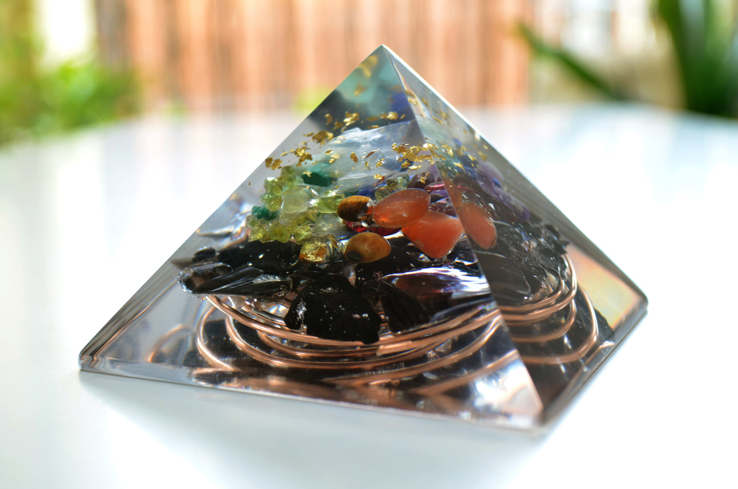 Orgonite pyramid, 7 chakra, Money attraction magnet