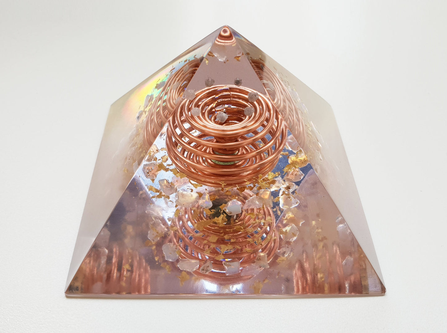 Moldavite and Opal Orgonite Orgone pyramid