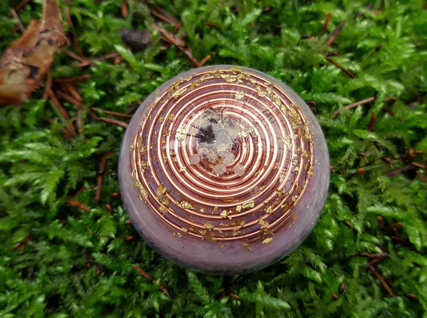 Orgonite dome, Most powerful combination, Diamonds, Herkimer, Moldavite, tourmaline, vortex, brass