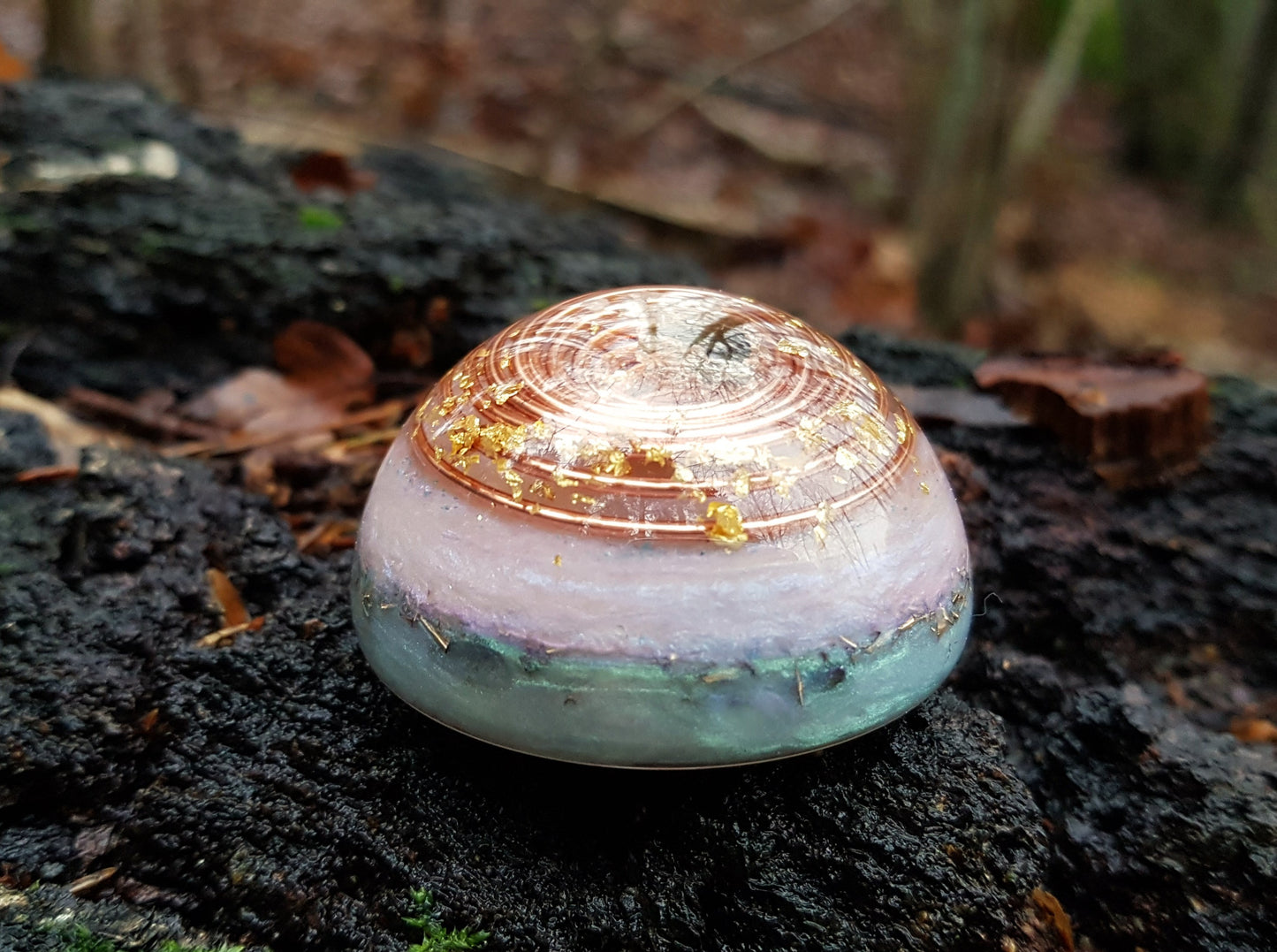 Orgonite dome, Most powerful combination, Diamonds, Herkimer, Moldavite, tourmaline, vortex, brass