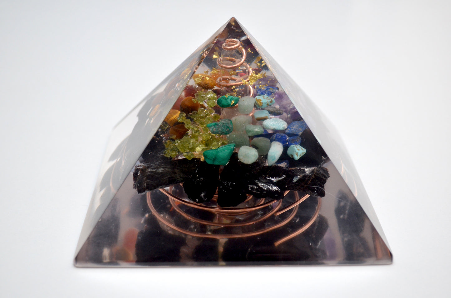 Orgonite orgone Pyramid, Money wealth and luck attraction Magnet - 7 chakra, Reiki, rainbow pyramid, money amulet, enchanted