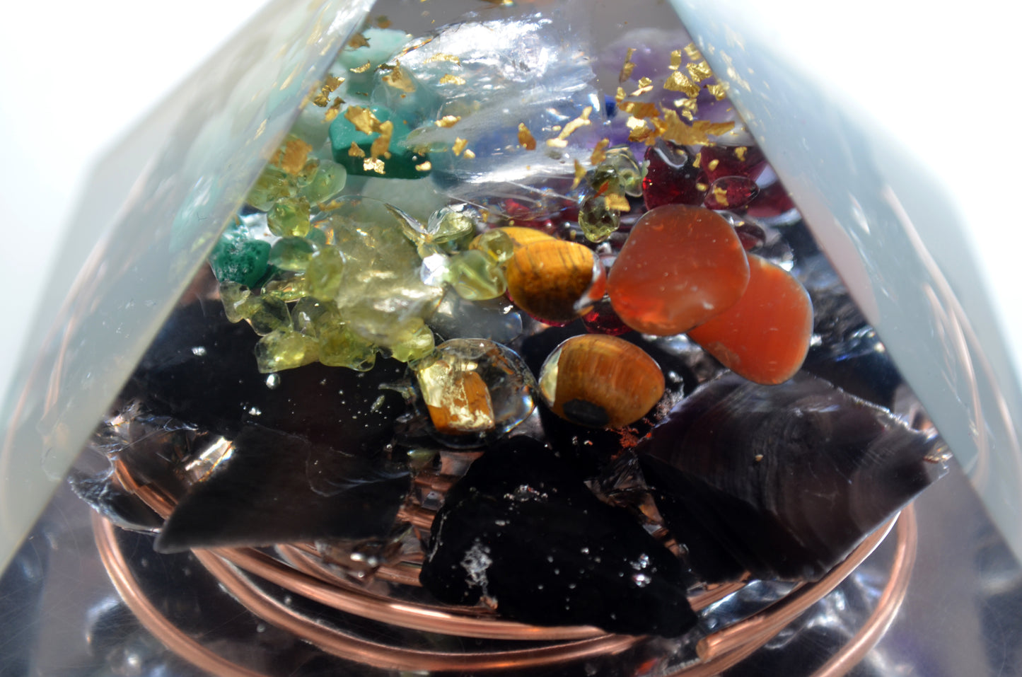 Orgonite pyramid, 7 chakra, Money attraction magnet