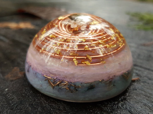 Orgonite dome, Most powerful combination, Diamonds, Herkimer, Moldavite, tourmaline, vortex, brass