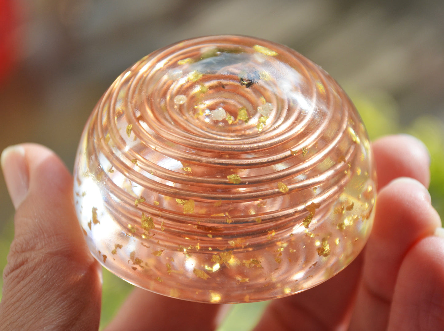 Powerful Orgonite, orgone dome, Most powerful crystals combination with vortex coil, Moldavite Herkimer