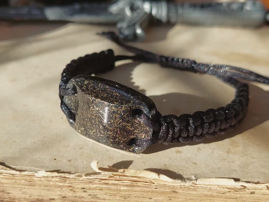 Orgonite bracelet. Black Sun orgone bracelet. Herkimer, Elite Shungite, Black Tourmaline, 24k gold, brass
