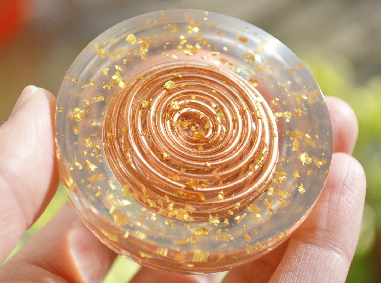 Powerful Orgonite, orgone dome, Most powerful crystals combination with vortex coil, Moldavite Herkimer