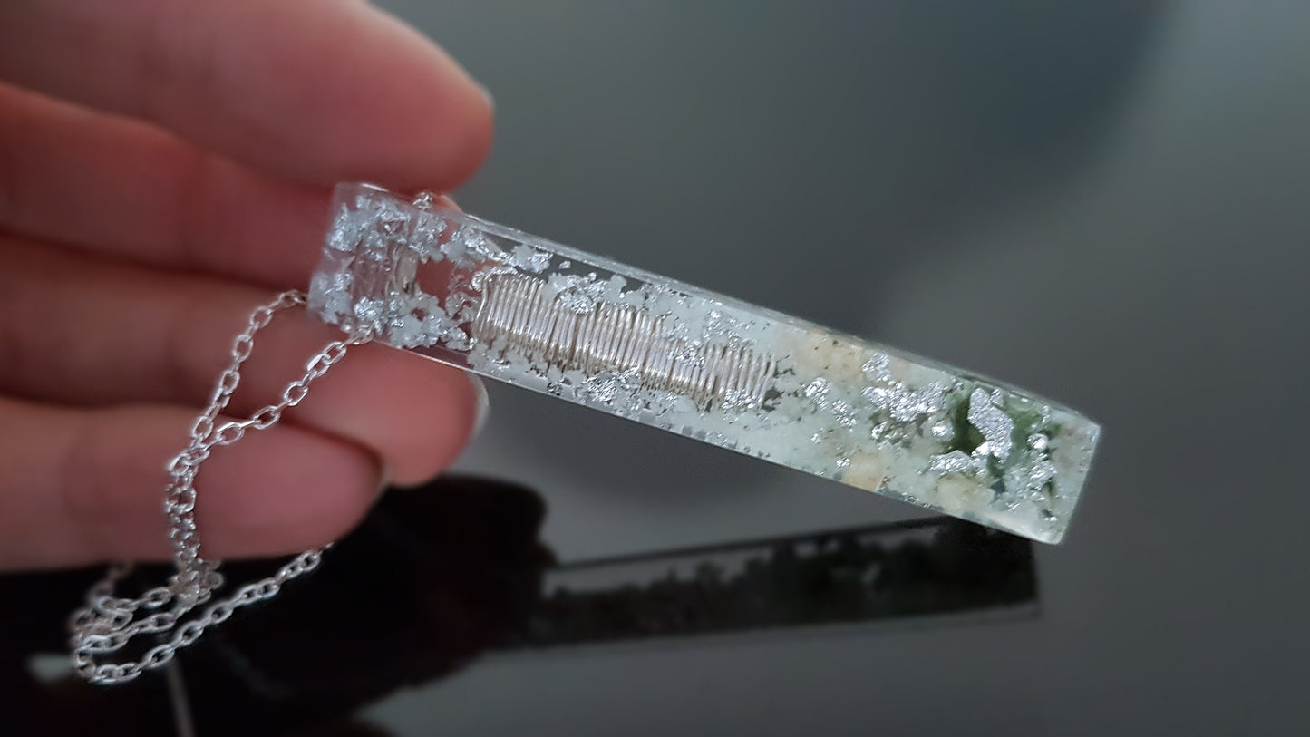 Colgante de orgonita con la combinación de cristales más poderosa, Moldavita, Herkimer, Diamantes, Rodosita, punta de cuarzo, plata