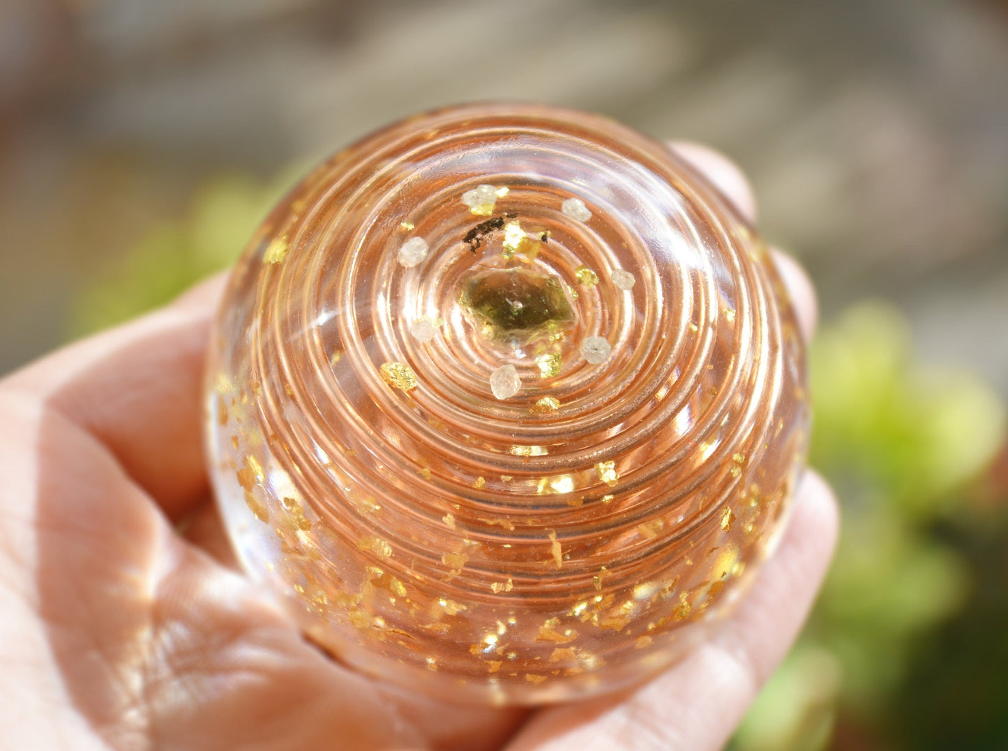 Powerful Orgonite, orgone dome, Most powerful crystals combination with vortex coil, Moldavite Herkimer