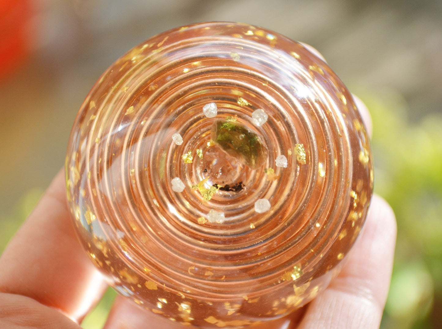 Powerful Orgonite, orgone dome, Most powerful crystals combination with vortex coil, Moldavite Herkimer