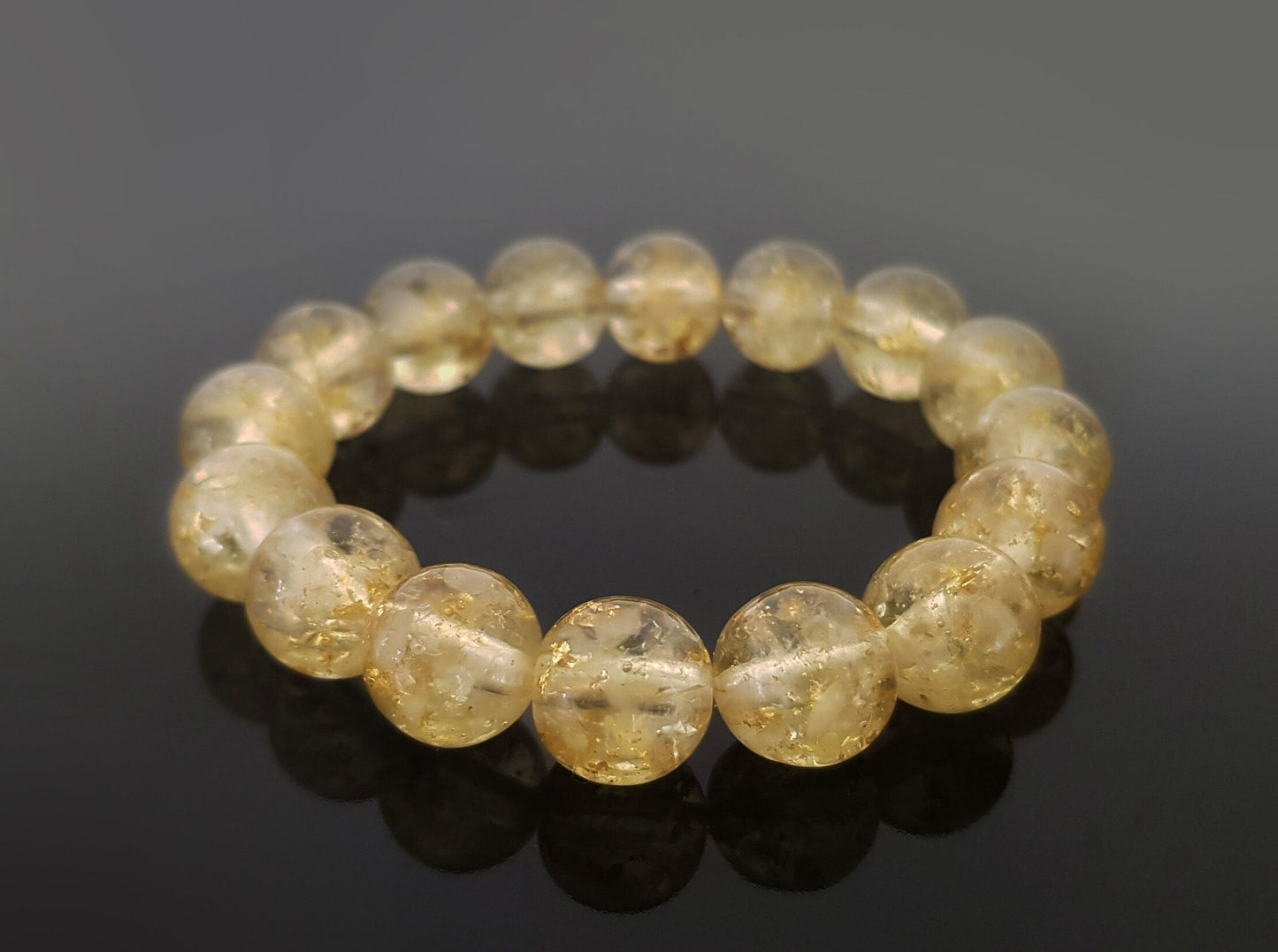 Orgonite orgone bracelet, citrine and 24k gold orgone beads, wealth lucky charm with lot of real 24k gold