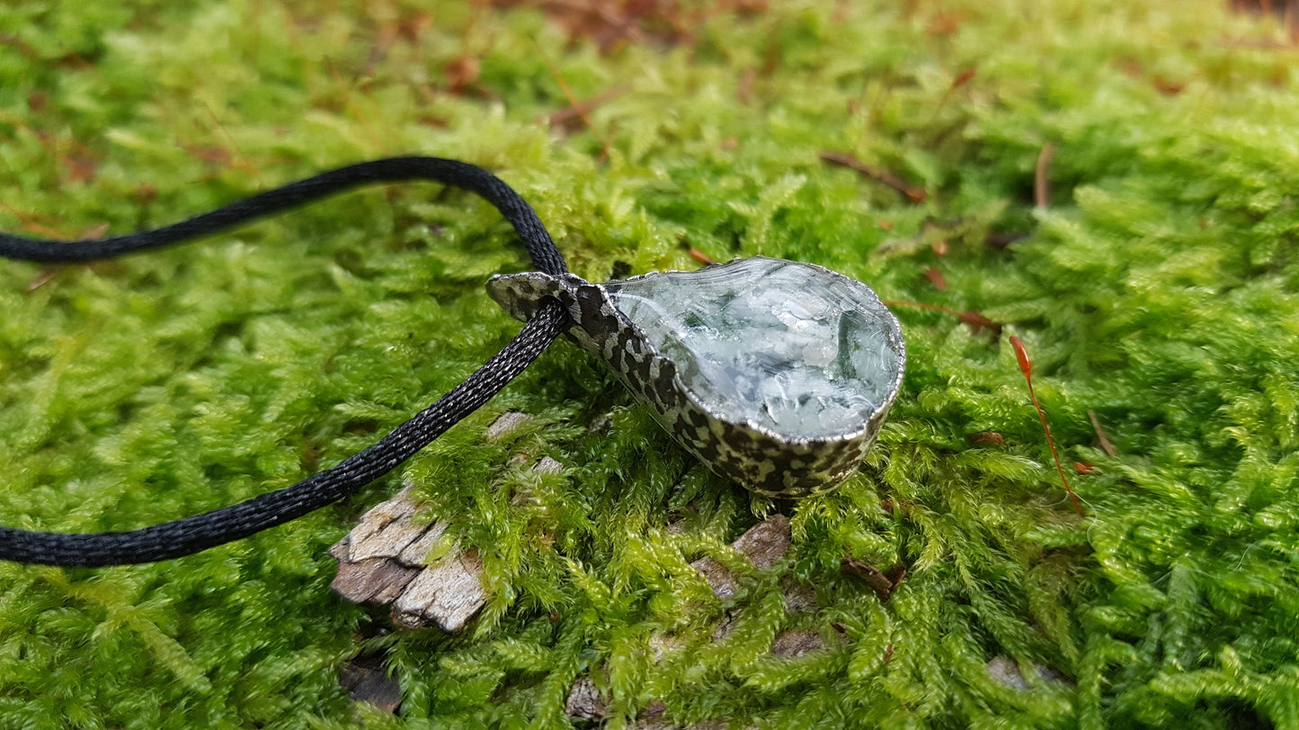 Collar colgante de orgonita, Plata, combinación más poderosa, Diamantes, Herkimer, Moldavita.