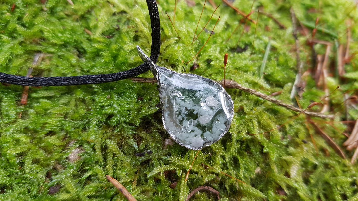 Collar colgante de orgonita, Plata, combinación más poderosa, Diamantes, Herkimer, Moldavita.