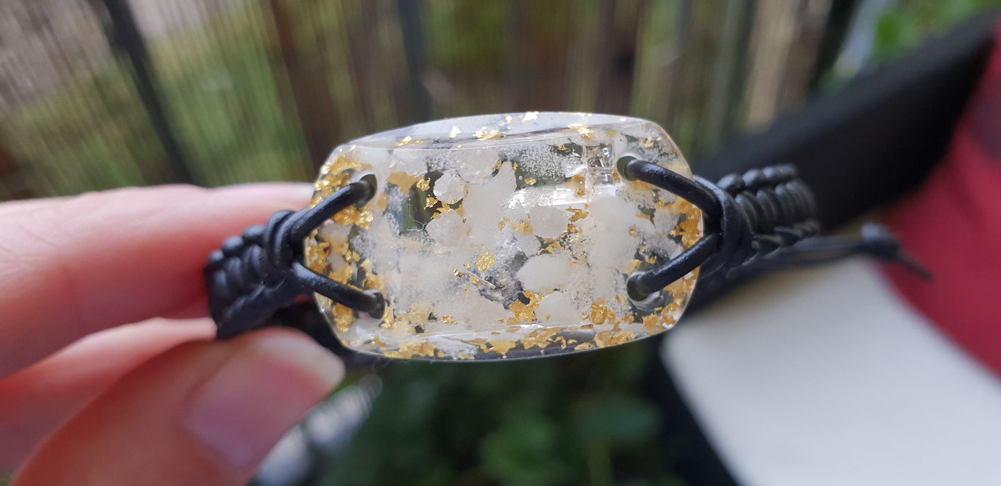 Orgonite bracelet, Powerful spiritual charm, amulet with high vibration crystals - Herkimer, Danburite, Diamonds, Pakimer