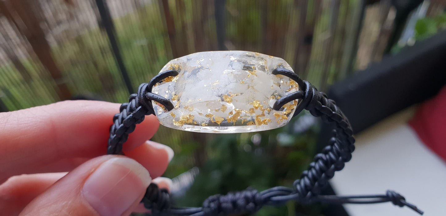Orgonite bracelet, Powerful spiritual charm, amulet with high vibration crystals - Herkimer, Danburite, Diamonds, Pakimer