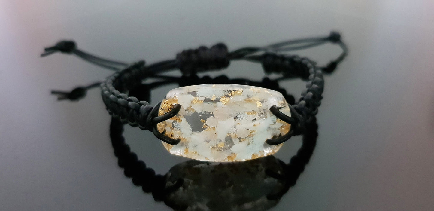 Orgonite bracelet, Powerful spiritual charm, amulet with high vibration crystals - Herkimer, Danburite, Diamonds, Pakimer