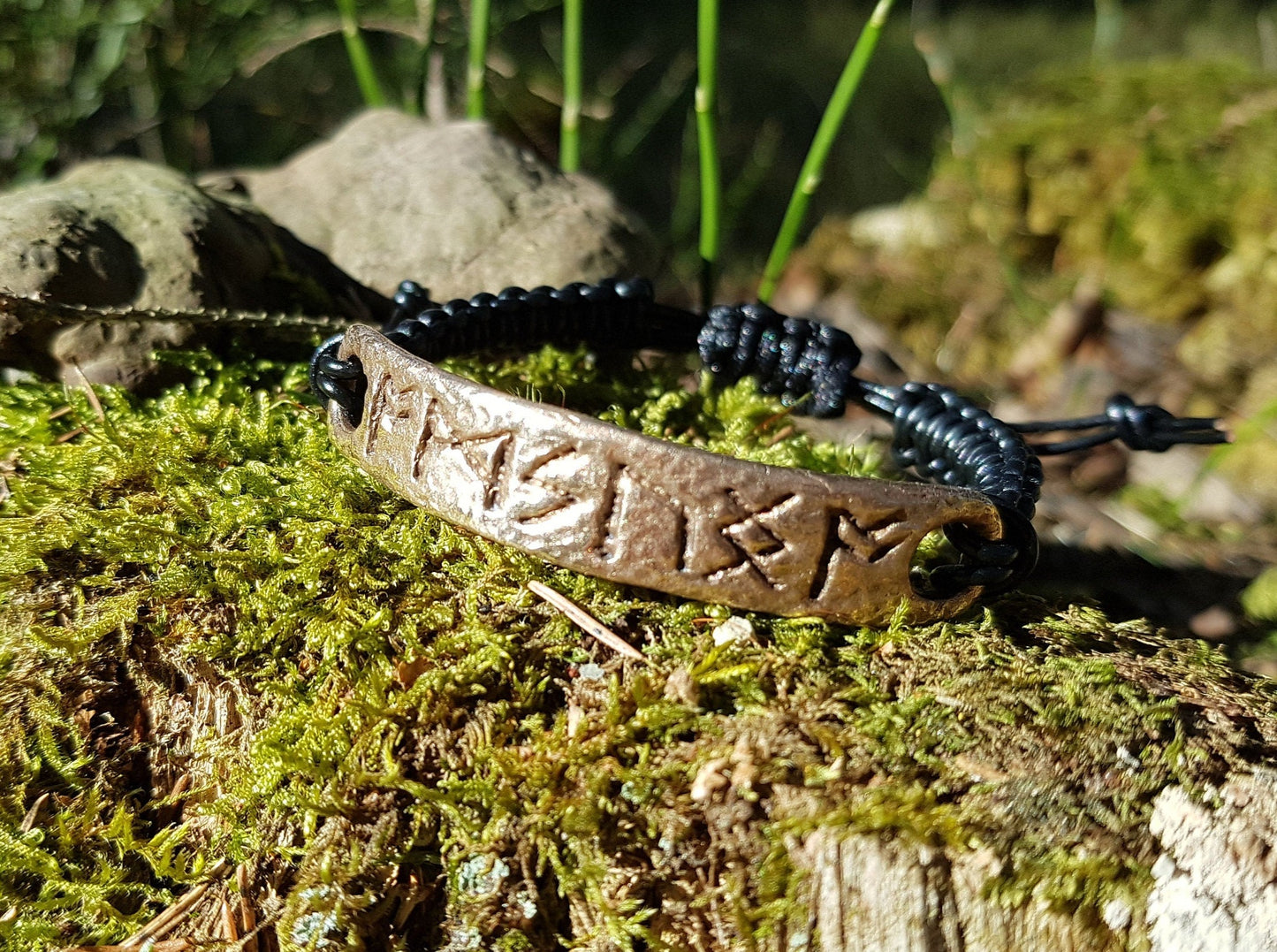 Bronze or silver bracelet amulet with celtic runes formula. Real amulet, charm. Specially programmed for Spiritual growth.