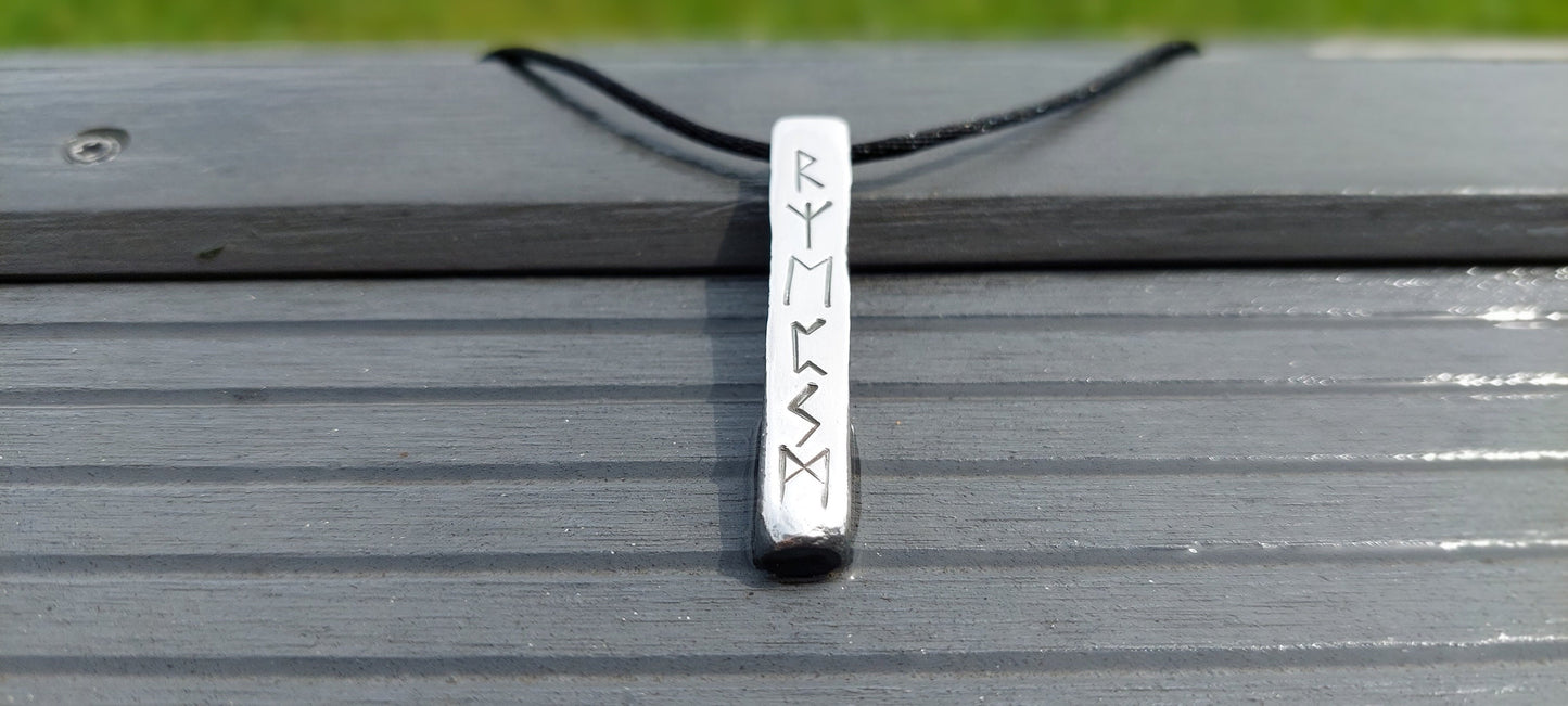 Powerful and real rune amulet for spiritual growth and protection. Silver pendant.