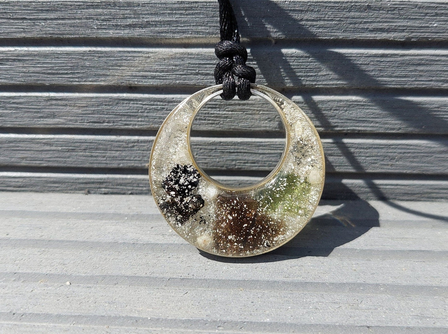 Collar con colgante de orgonita de plata, amuleto con combinación de cristal potente y única