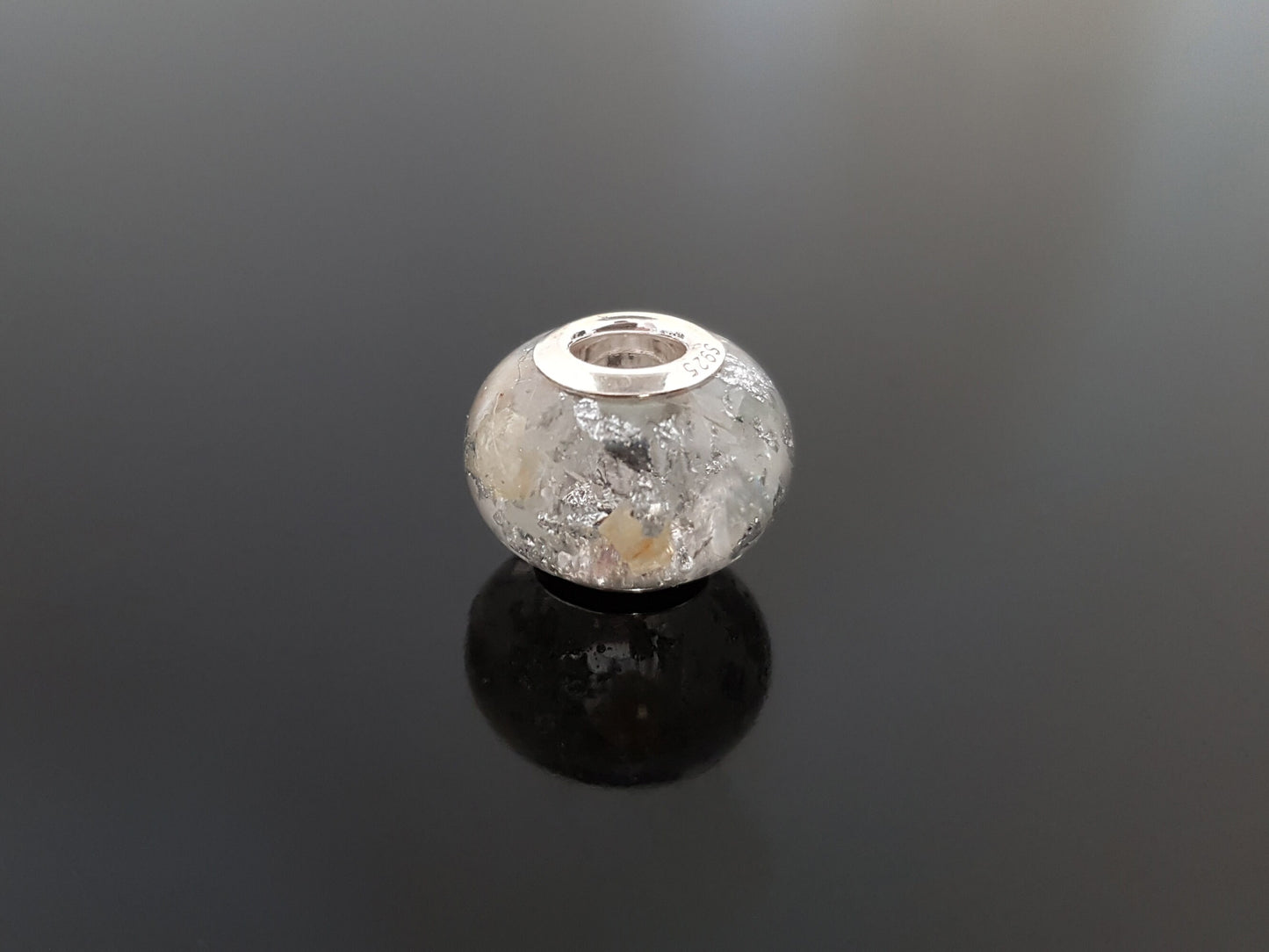 Orgone Orgonite pendant, bracelet, charm bead, High vibrations, silver, Herkimer, Danburite, Diamonds, glow in dark