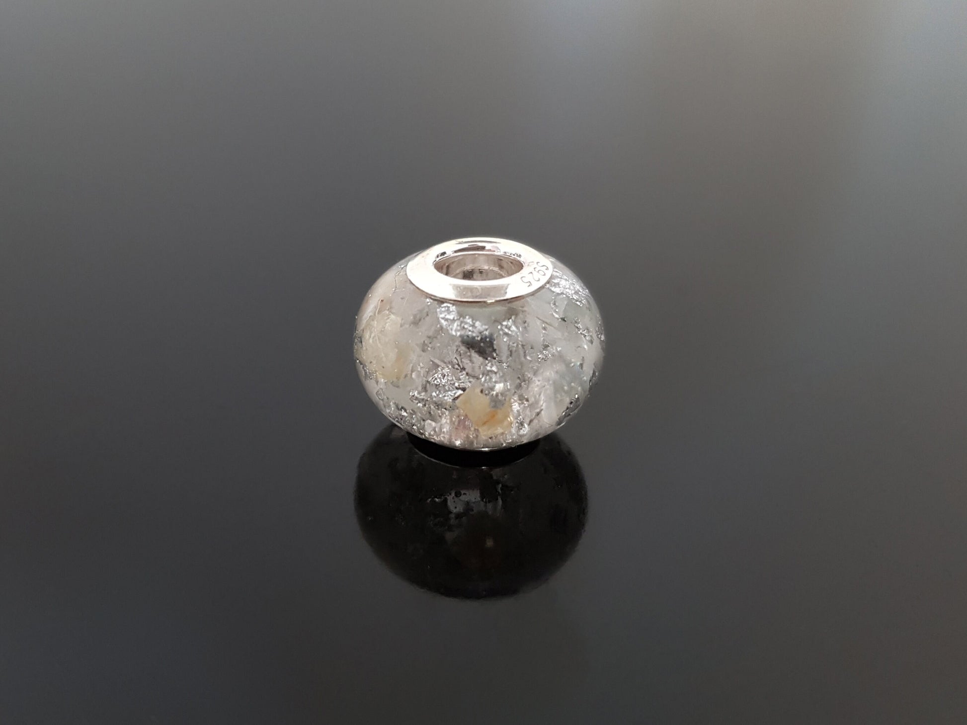 Orgone Orgonite pendant, bracelet, charm bead, High vibrations, silver, Herkimer, Danburite, Diamonds, glow in dark