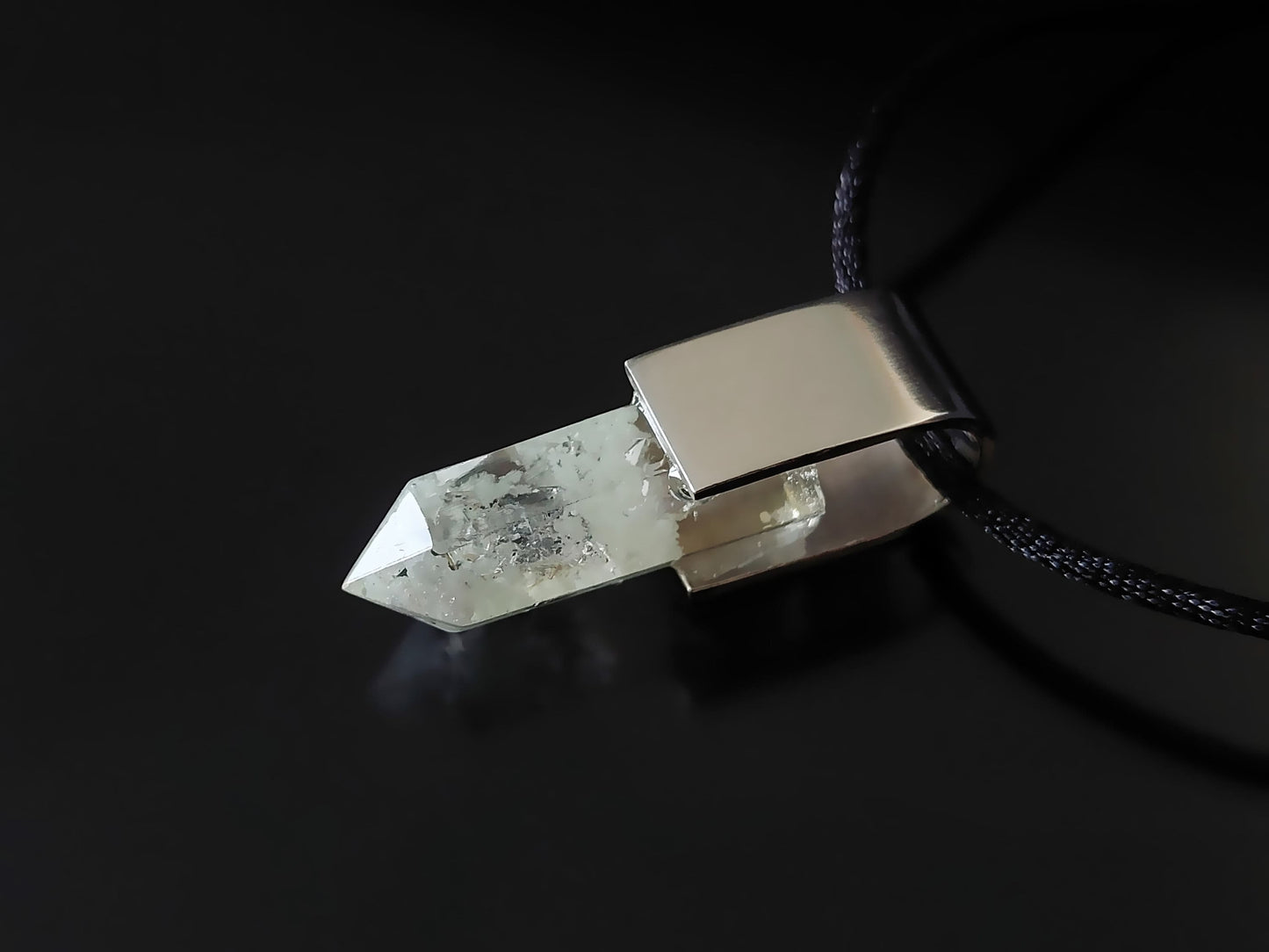 Orgonite orgone pendant necklace. High vibration crystals, 925 silver, Reiki, Magic amulet charm, glow in the dark