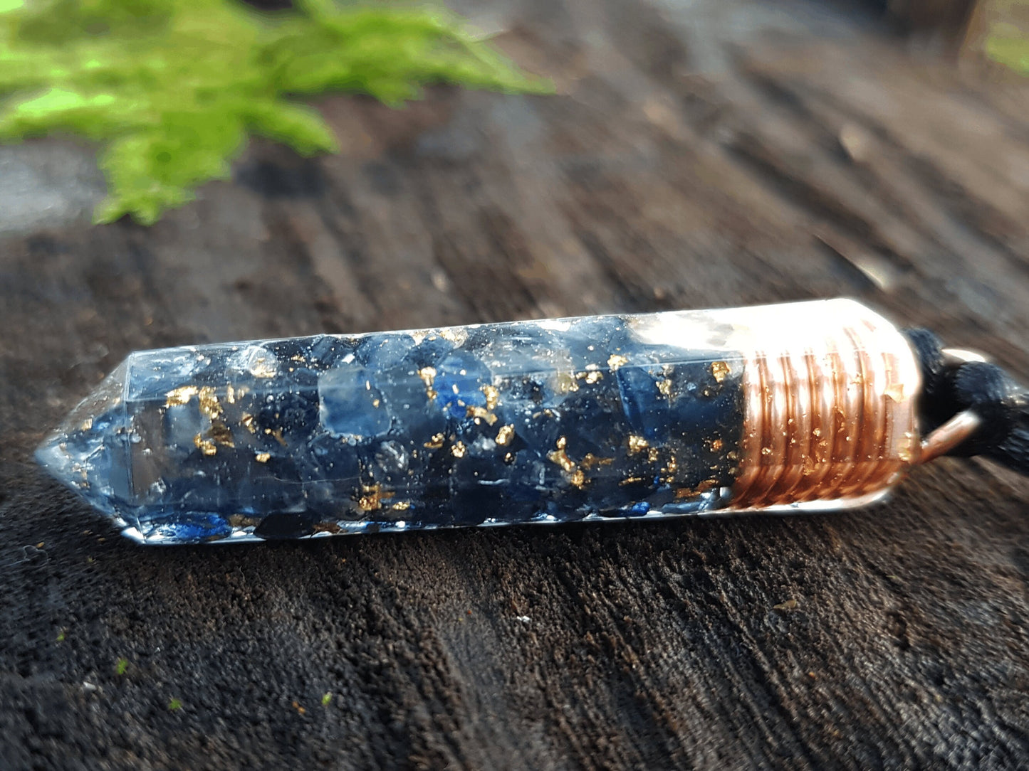 Orgonite Orgone pendant necklace - Natural Sapphire. Powerful Reiki, Magic, Alchemy amulet charm for your wishes