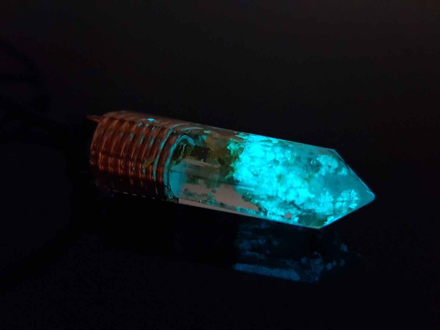 Orgonite orgone pendant necklace, Powerful amulet - 4 high vibration crystals, 24k gold - Diamonds, Herkimer, Danburite