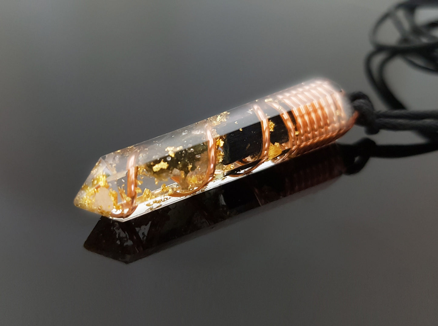 Powerful Moldavite Orgonite orgone pendant necklace, Black tourmaline, Diamonds, Herkimer. Magic amulet, Reiki