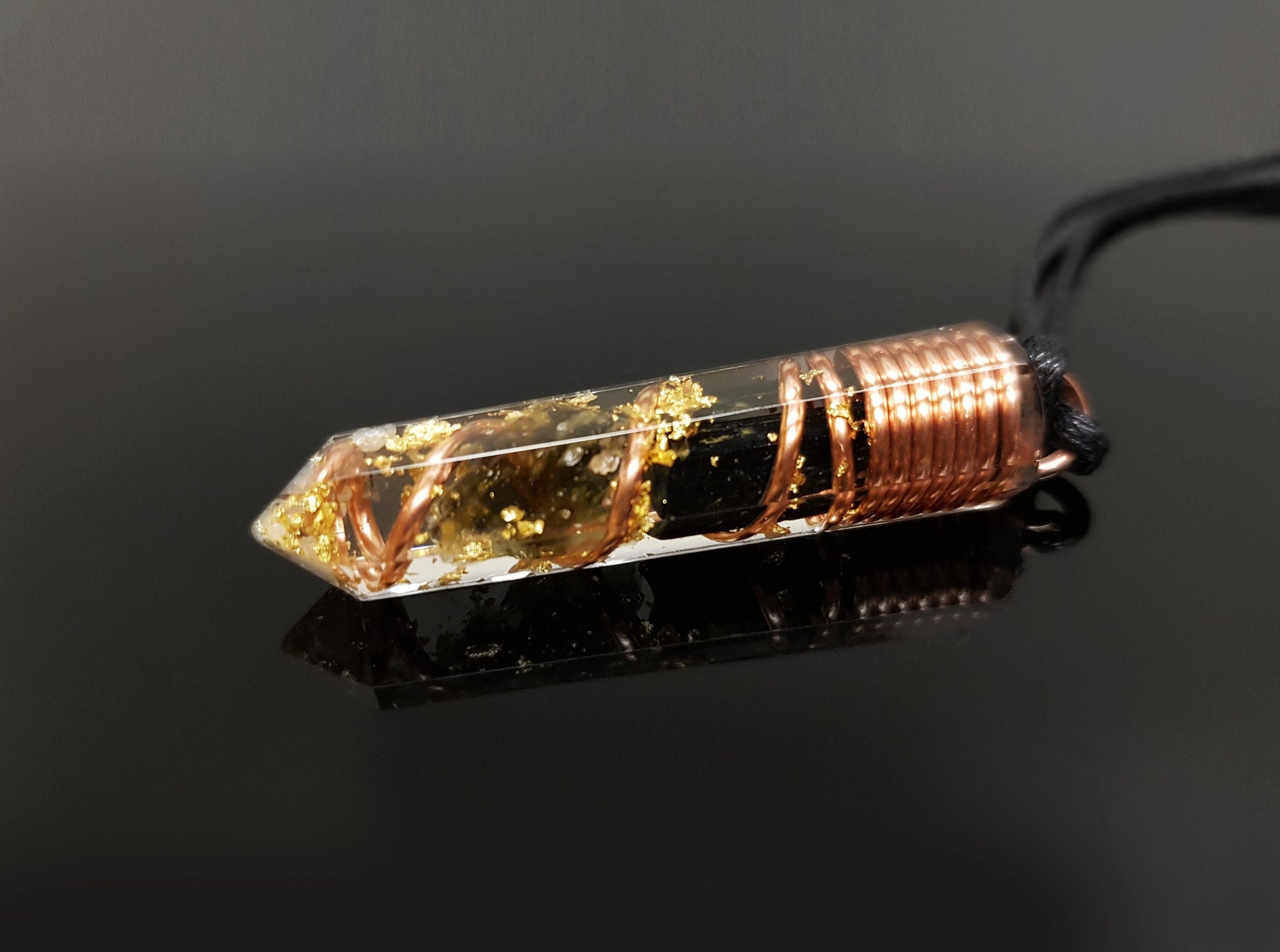 Powerful Moldavite Orgonite orgone pendant necklace, Black tourmaline, Diamonds, Herkimer. Magic amulet, Reiki