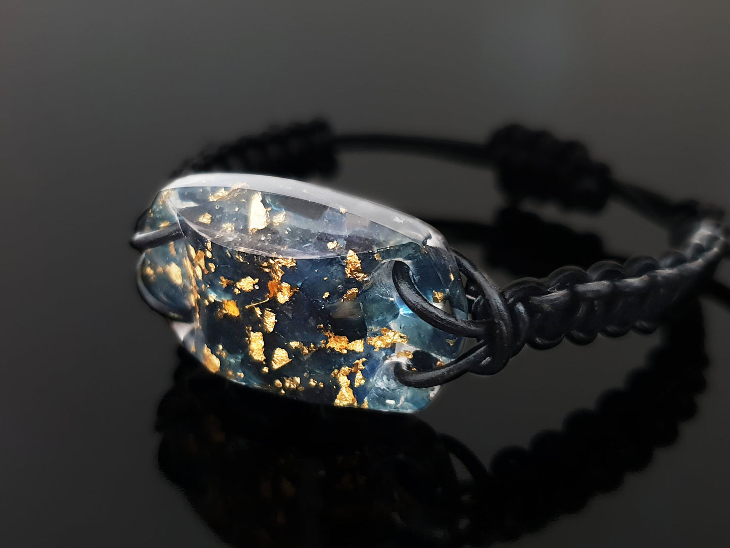 Orgone orgonite bracelet, Natural Blue Sapphire, Magic amulet. Reiki crystal healing, high vibrations, manifestation