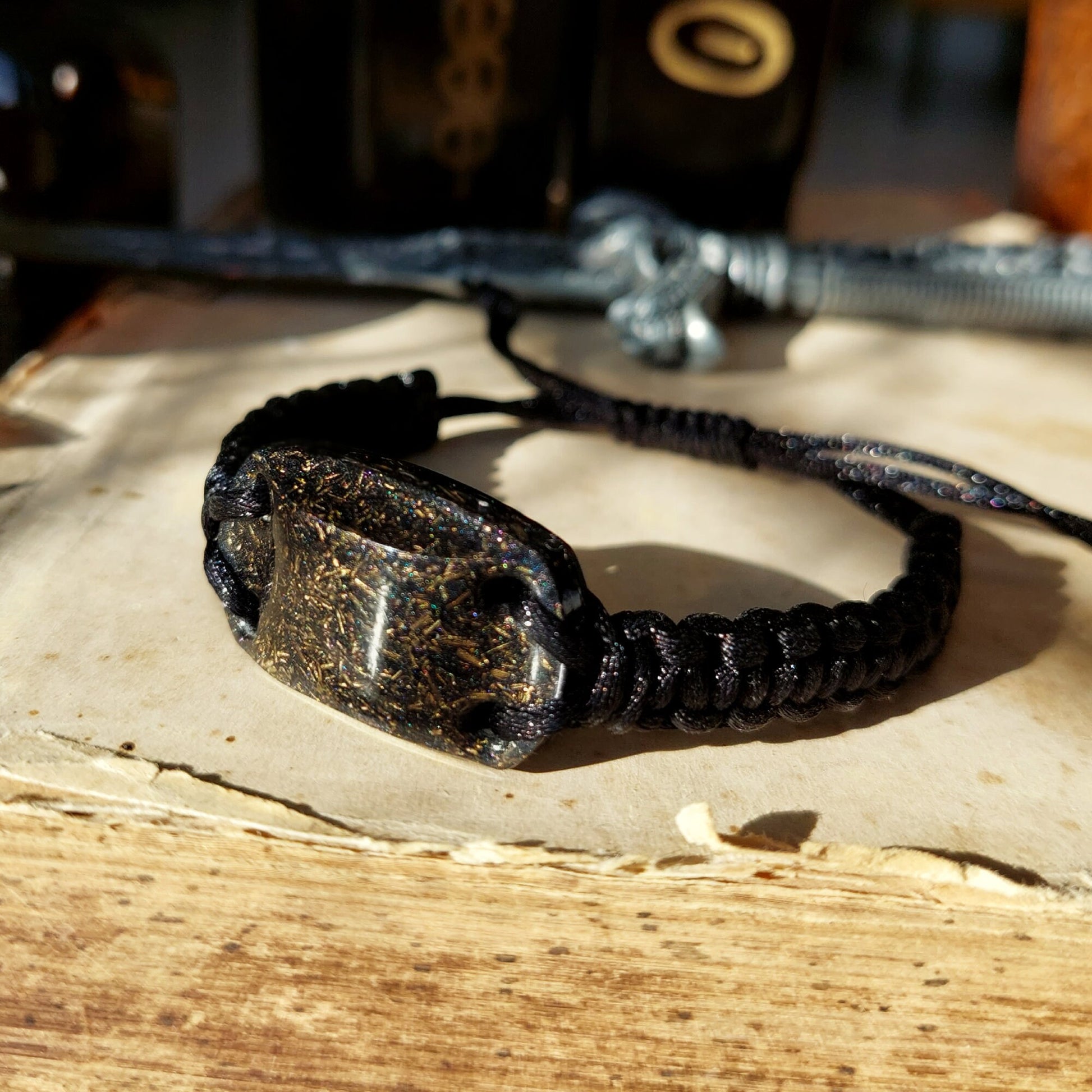 Orgonite bracelet. Black Sun orgone bracelet. Herkimer, Elite Shungite, Black Tourmaline, 24k gold, brass