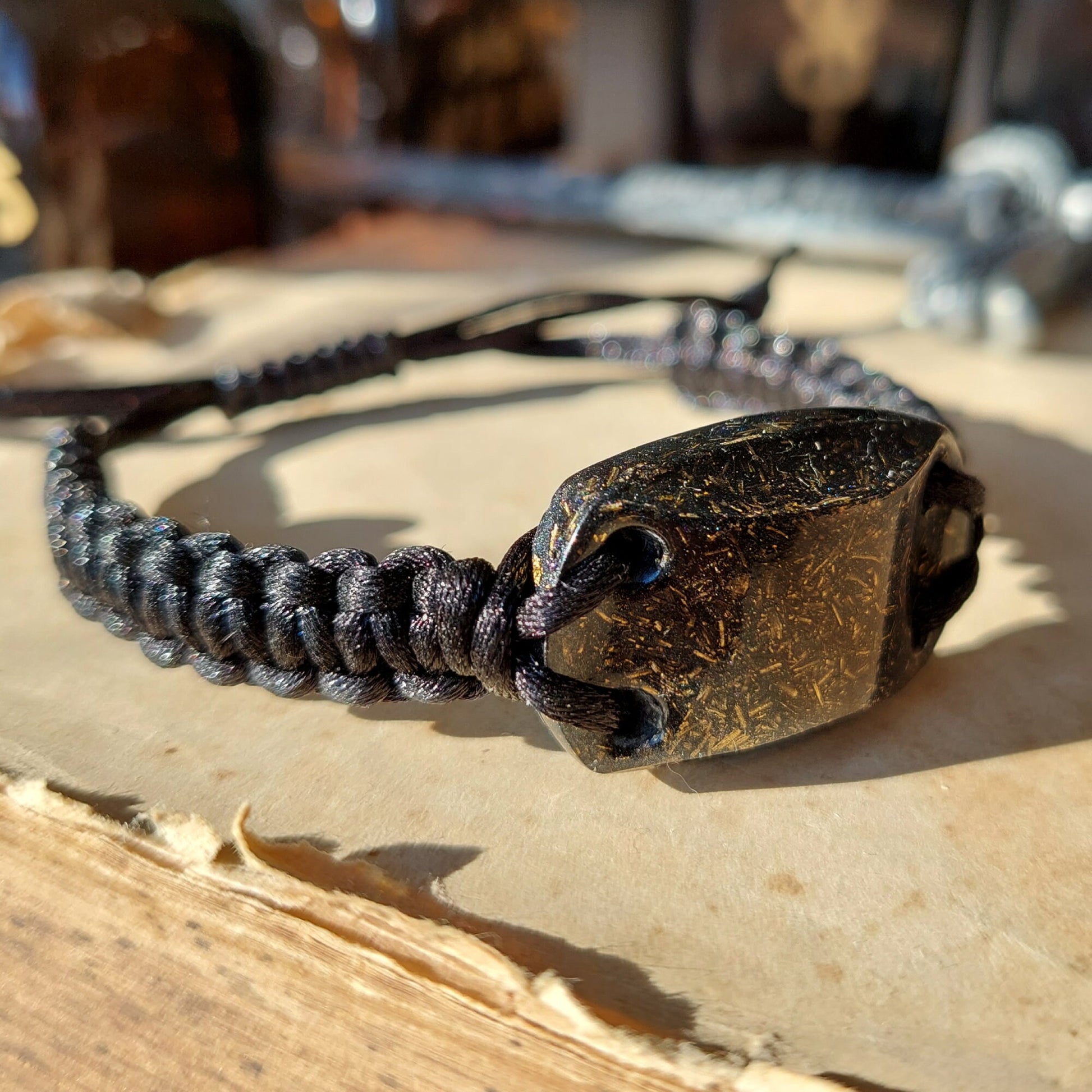 Orgonite bracelet. Black Sun orgone bracelet. Herkimer, Elite Shungite, Black Tourmaline, 24k gold, brass