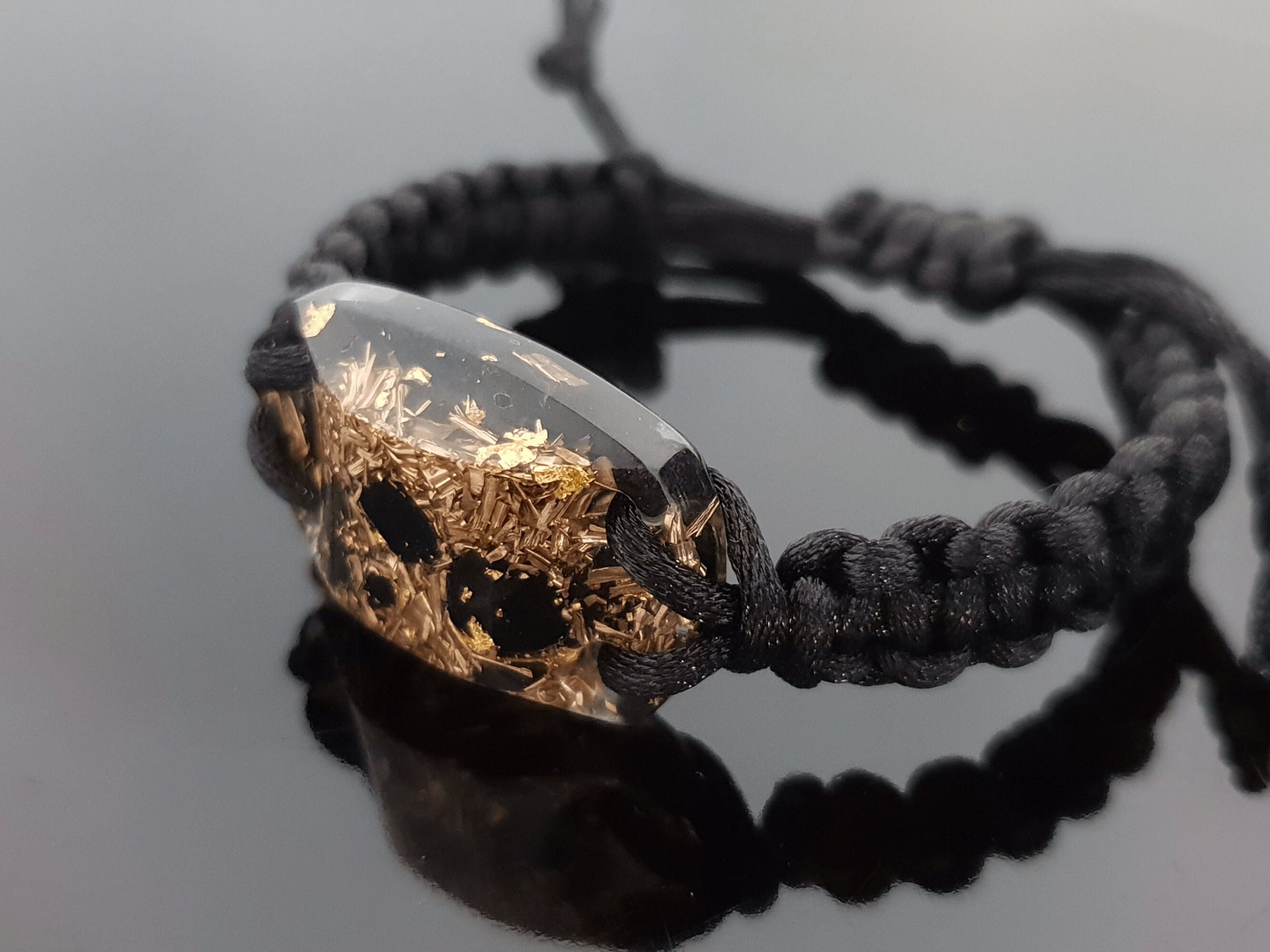 Elite Shungite Orgonite orgone bracelet, Black Tourmaline, brass, 24k gold, EMF, 5G, powerful protection