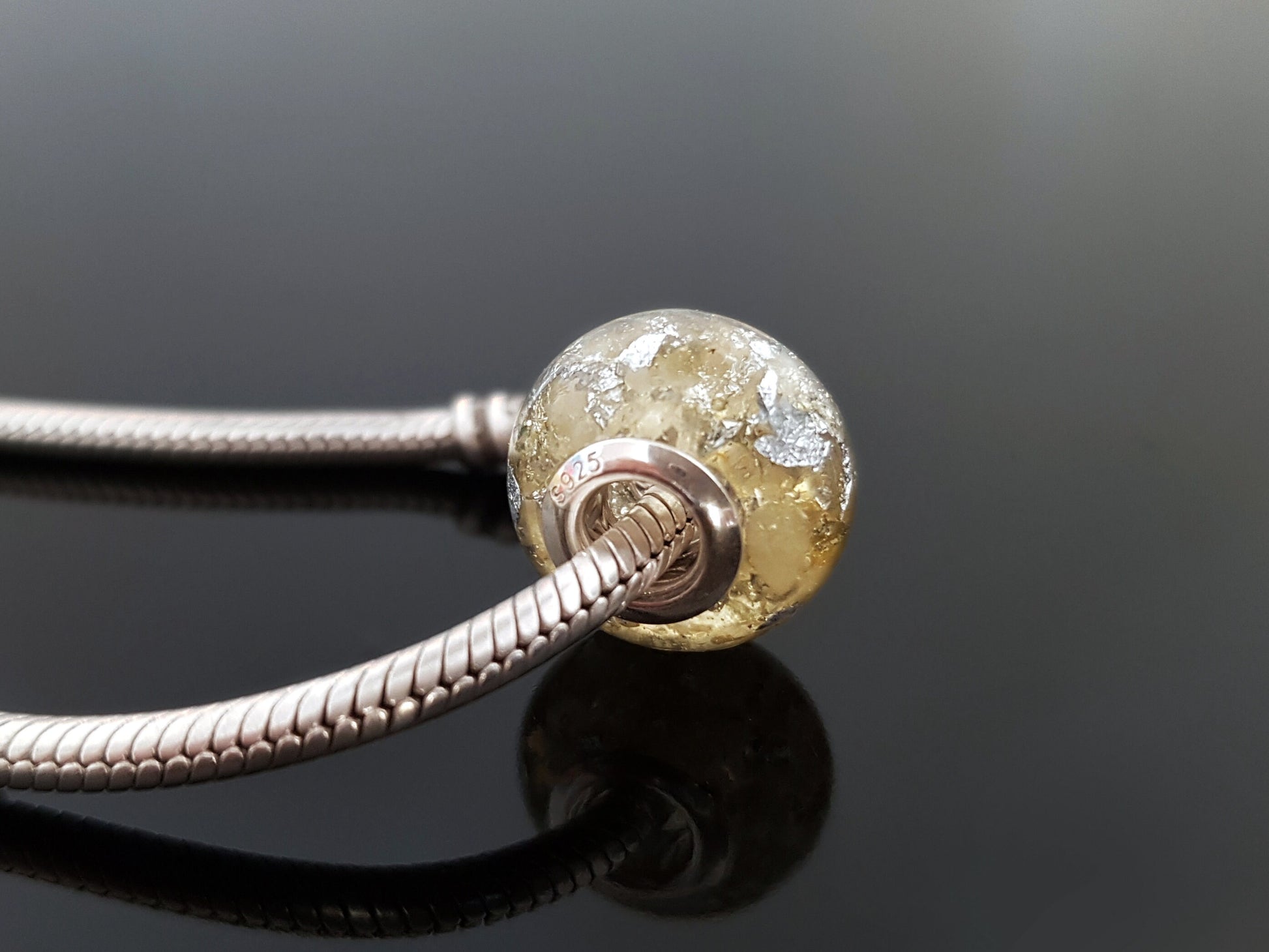 Orgonite orgone charm bead, pendant, bracelet, Natural Citrine - Reiki infused, programmed crystal amulet, chakra healing