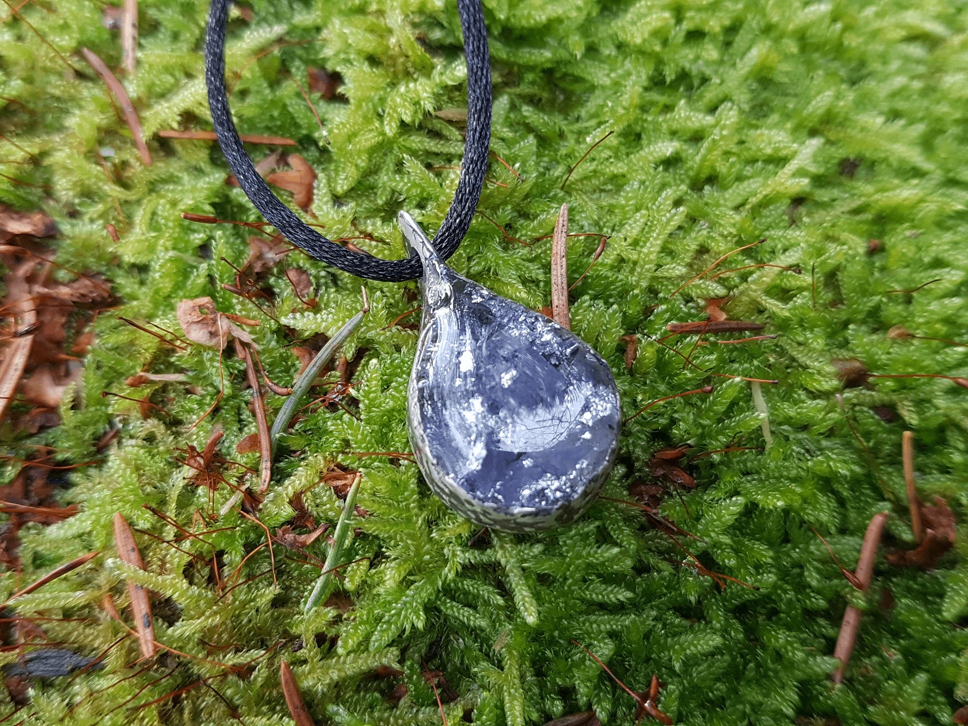 Orgone Orgonite pendant necklace, Silver, Natural Tanzanite orgonite, Reiki crystal amulet, chakra healing