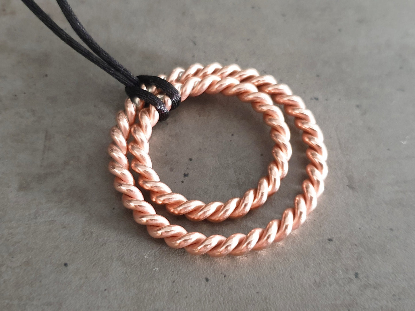 Empowerment Cubit 188mhz frequency and Sacred Cubit 144mhz frequency copper Tensor ring - pendant, amulet