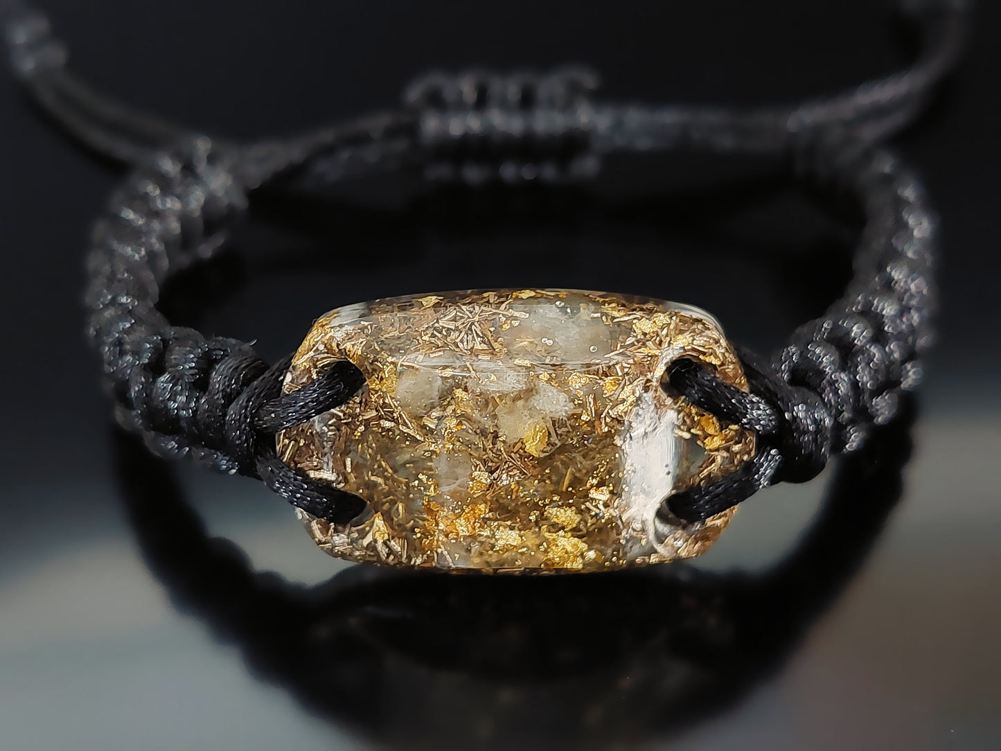 Citrine Orgonite bracelet, 24k gold, brass orgone bracelet