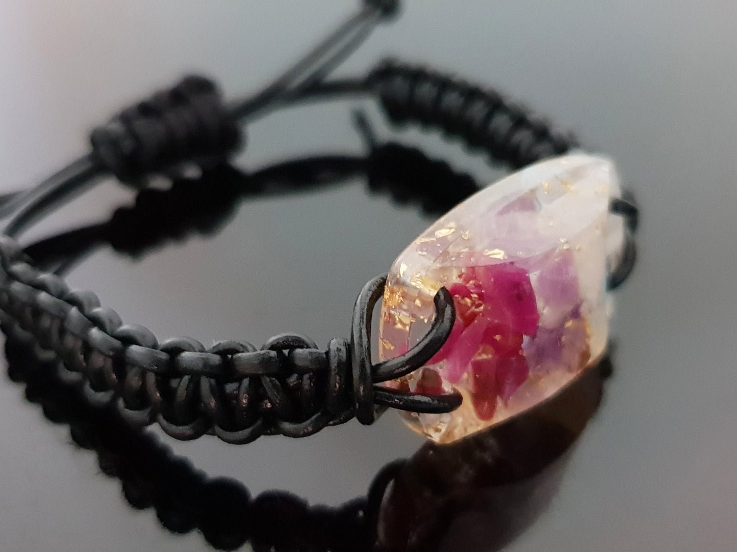Orgonite Orgone bracelet, Ruby, Amethyst, Rose quartz, moonstone, 24k gold, Reiki amulet, love, passion, harmony