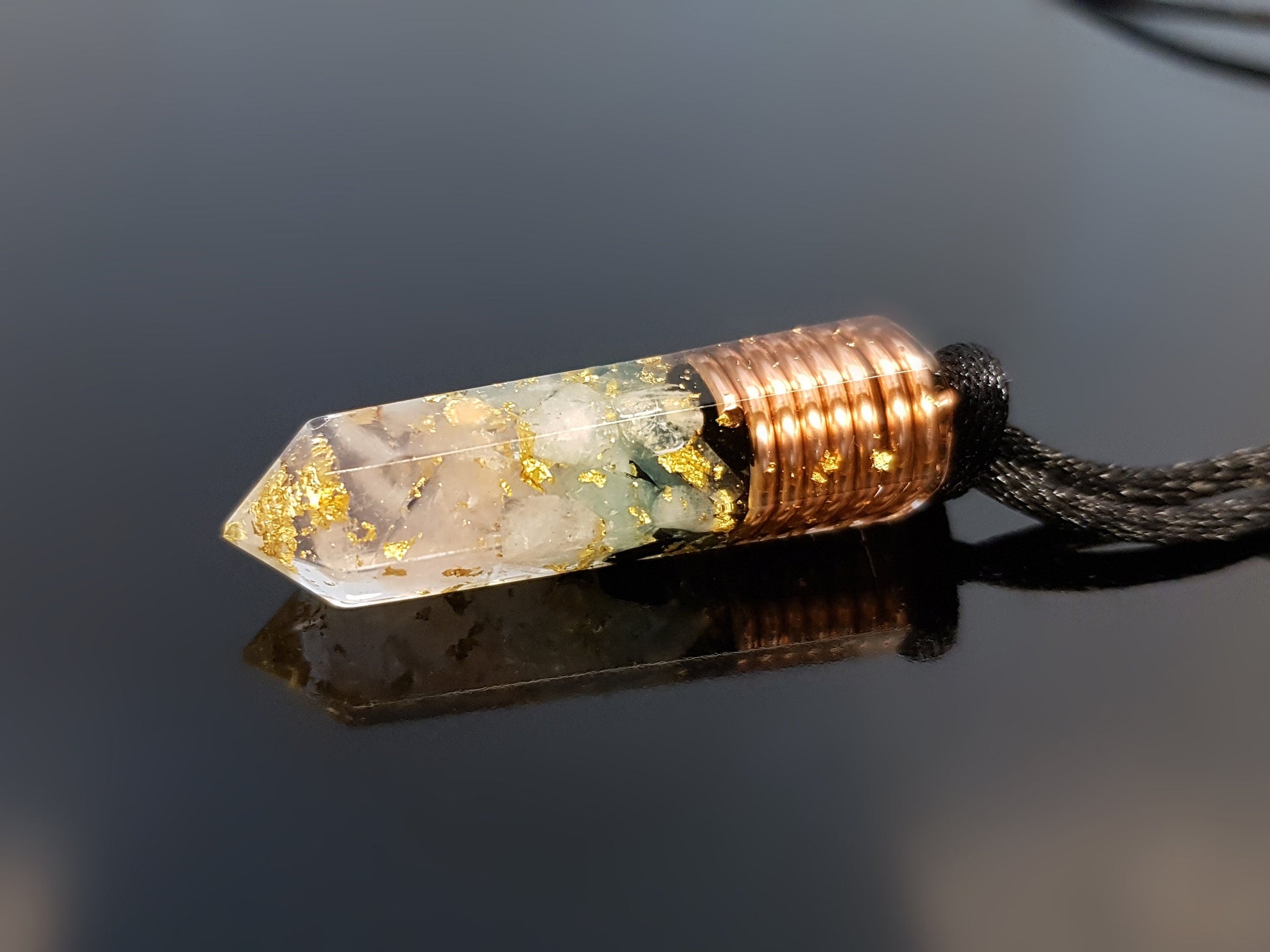 Orgonite Orgone pendant, necklace, Protection amulet for kids, Powerful Reiki charm, 24k gold, healing, harmony