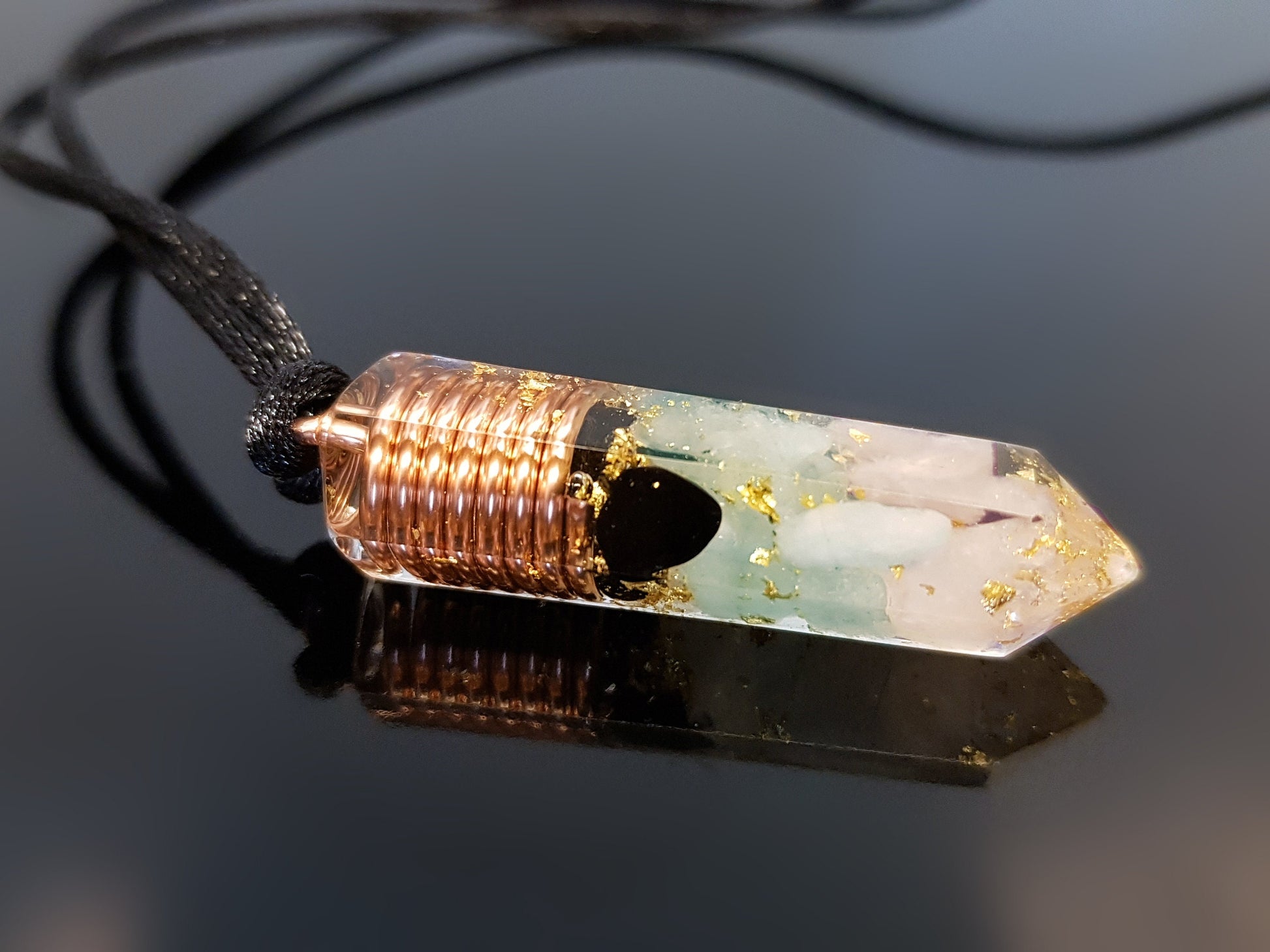 Orgonite Orgone pendant, necklace, Protection amulet for kids, Powerful Reiki charm, 24k gold, healing, harmony