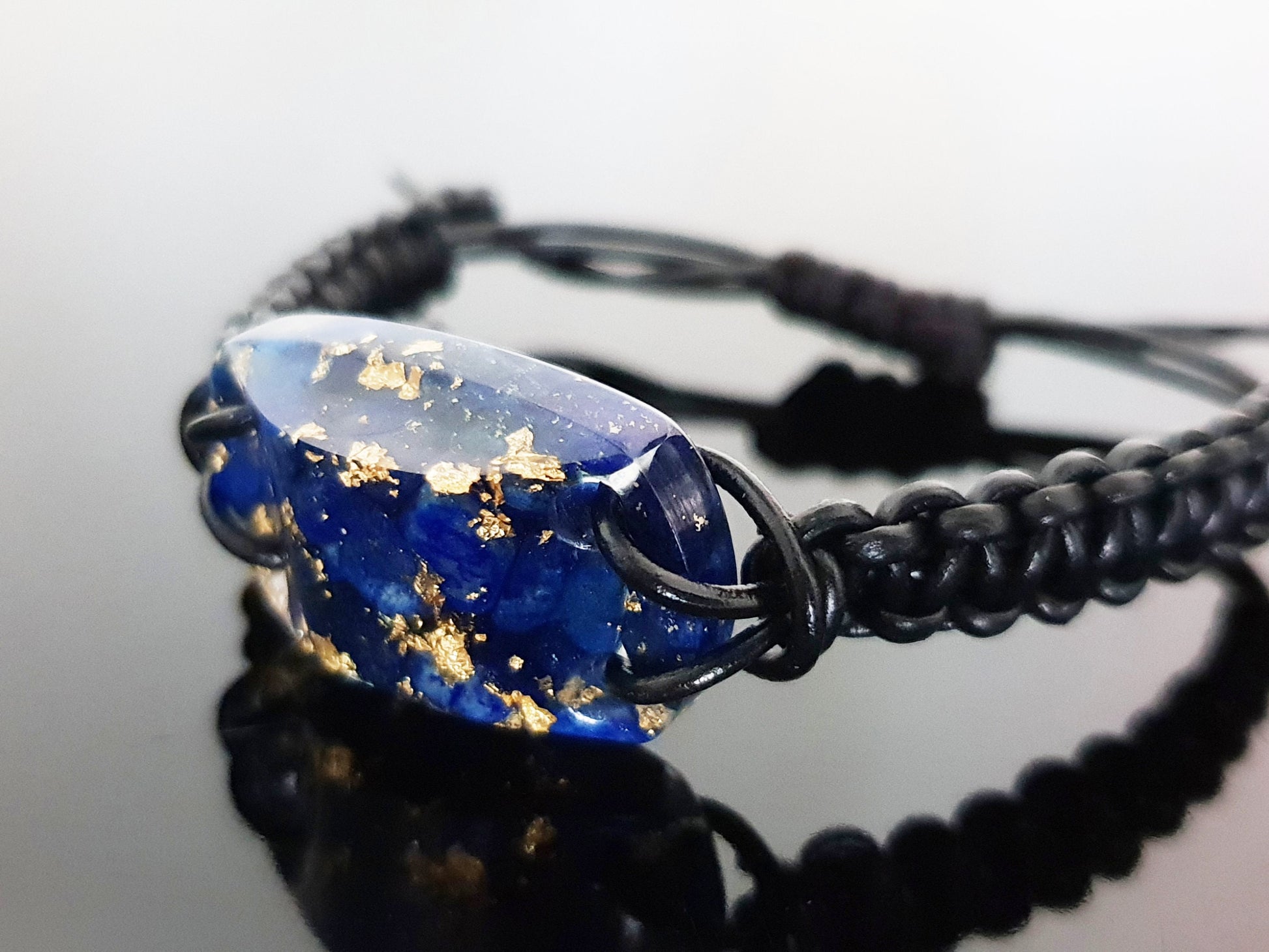 Orgonite orgone bracelet, Lapis Lazuli, 24k gold, enchanted, activated magic amulet, charm, talisman, Reiki infused