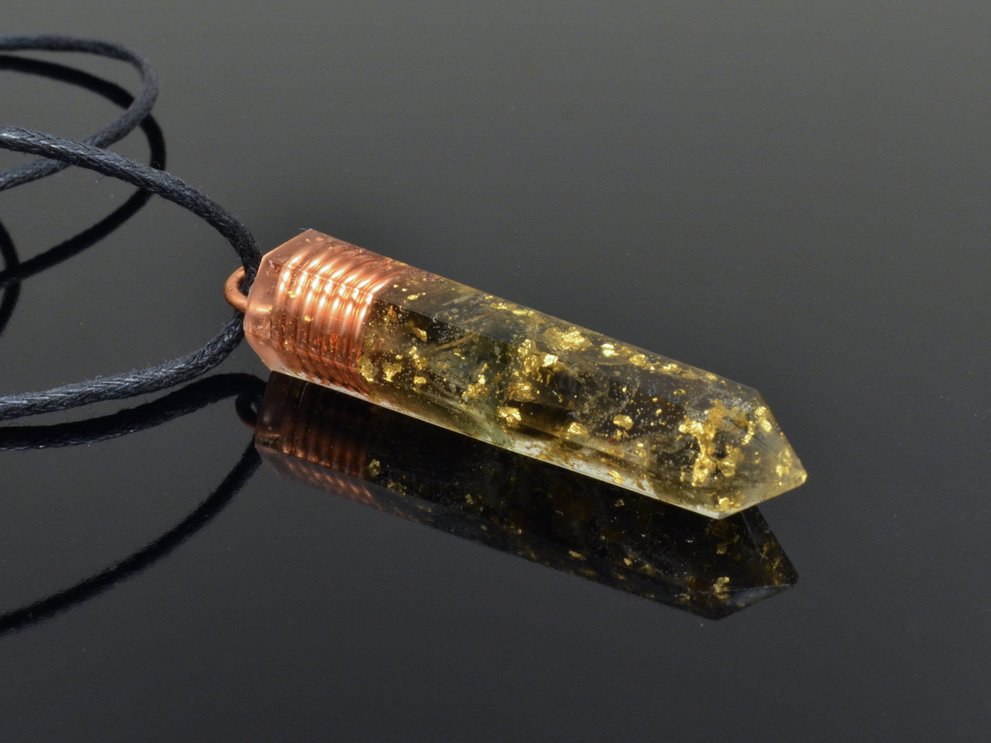 Moldavite Orgonite orgone pendant, 24k gold, Reiki infused amulet, chakra healing, powerful, high and strong vibrations